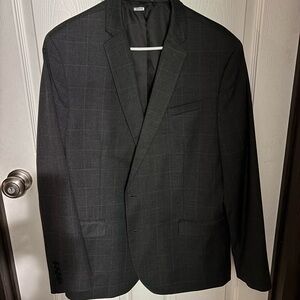 jf j.ferrar Dark Gray Checkered Blazer